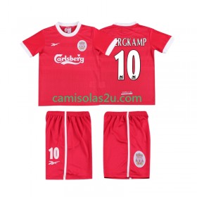 Camisolas de futebol Liverpool BERGKAMP 10 LWP Retro Criança Equipamento Principal 1997 1998 Manga Curta